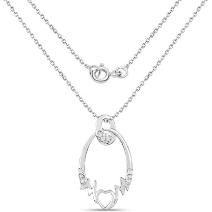 Colgante de plata esterlina .925 con diamante blanco genuino de 0.14 quilates
