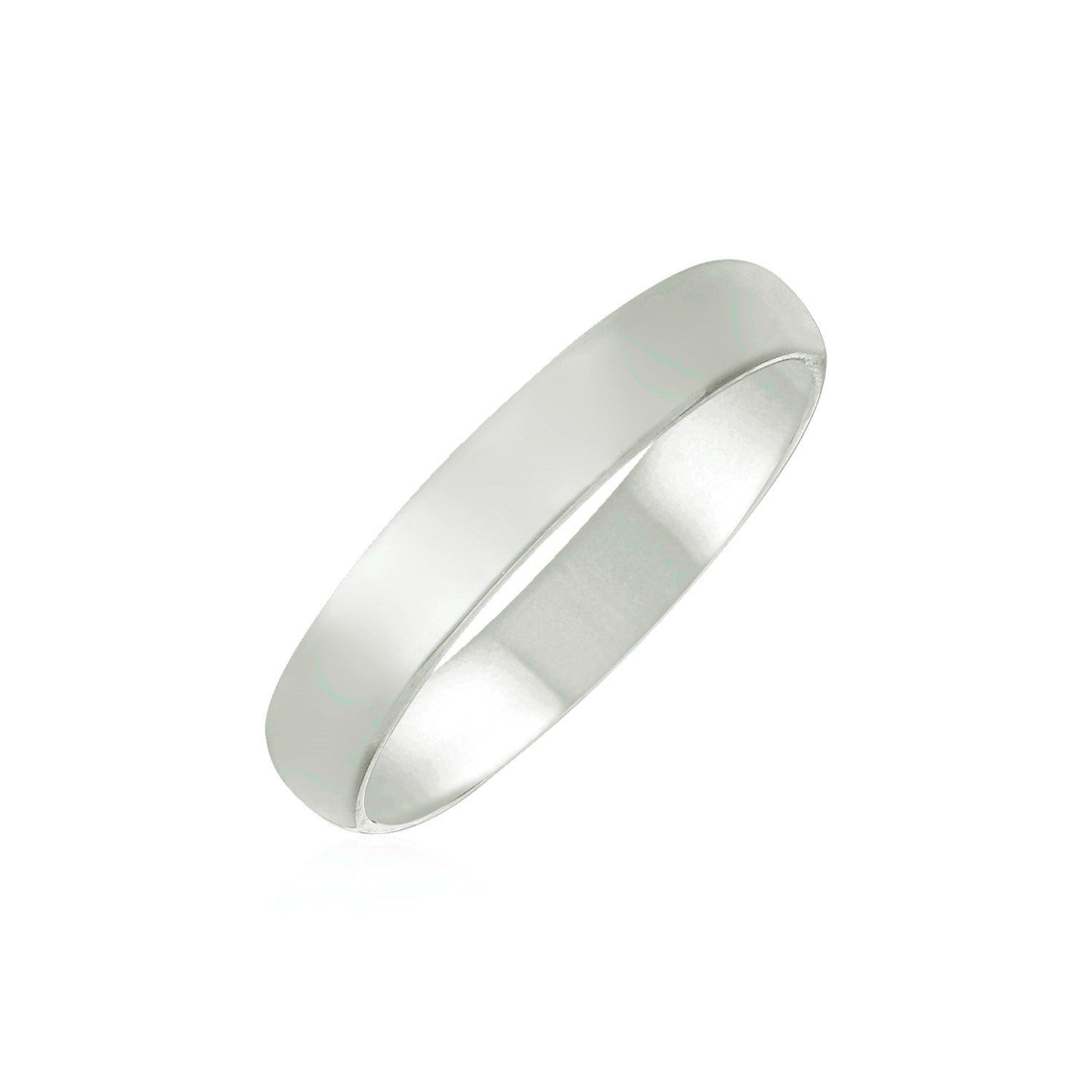 Alianza de boda de oro blanco de 14k de 4 mm, ajuste cómodo