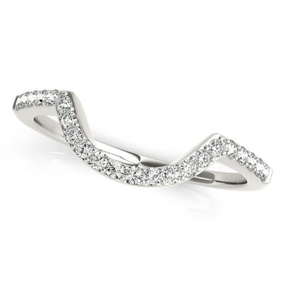 Anillo de boda curvo de oro blanco de 14k con diamantes (1/3 cttw)