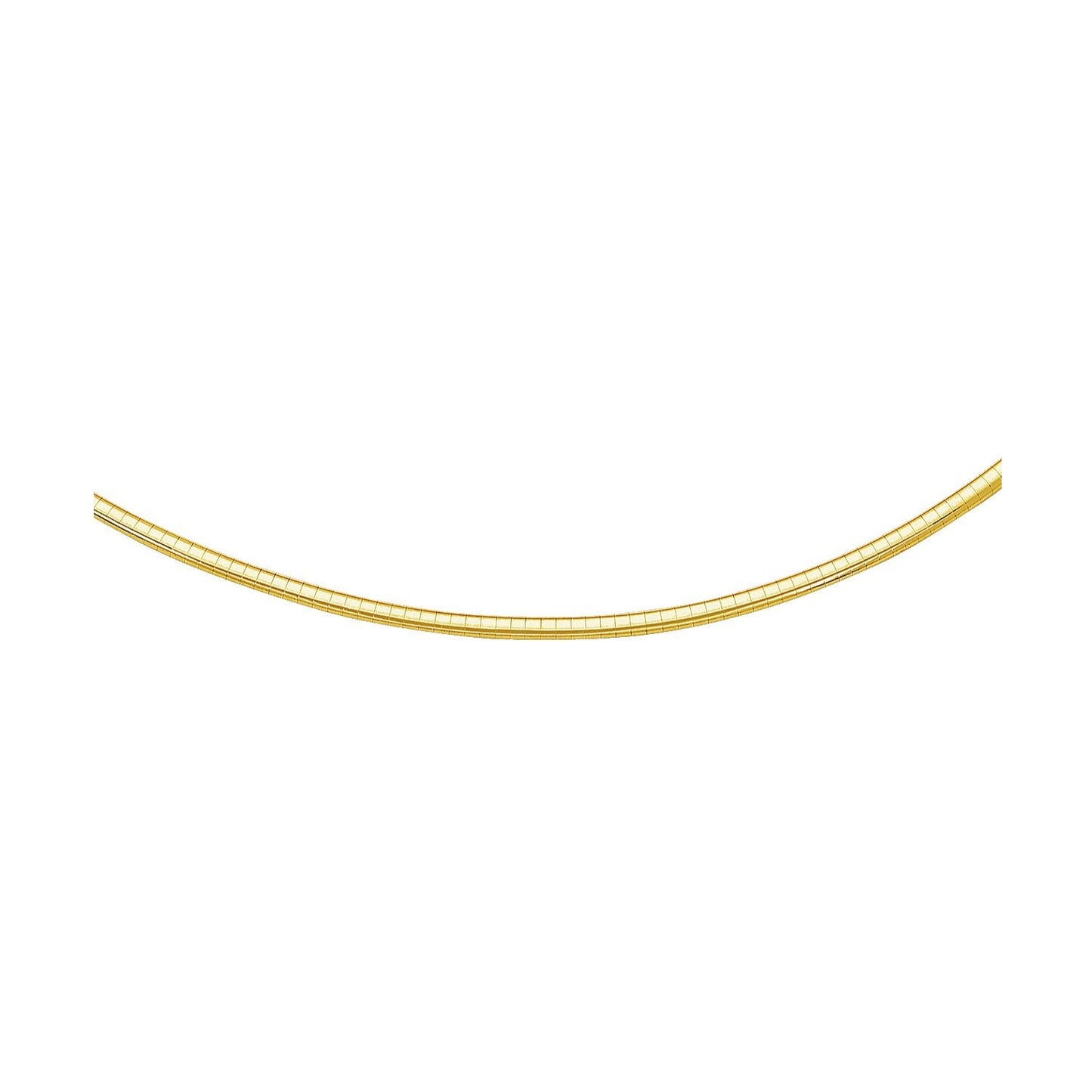 Cadena de oro amarillo de 14k de tipo Omega clásico (3 mm)
