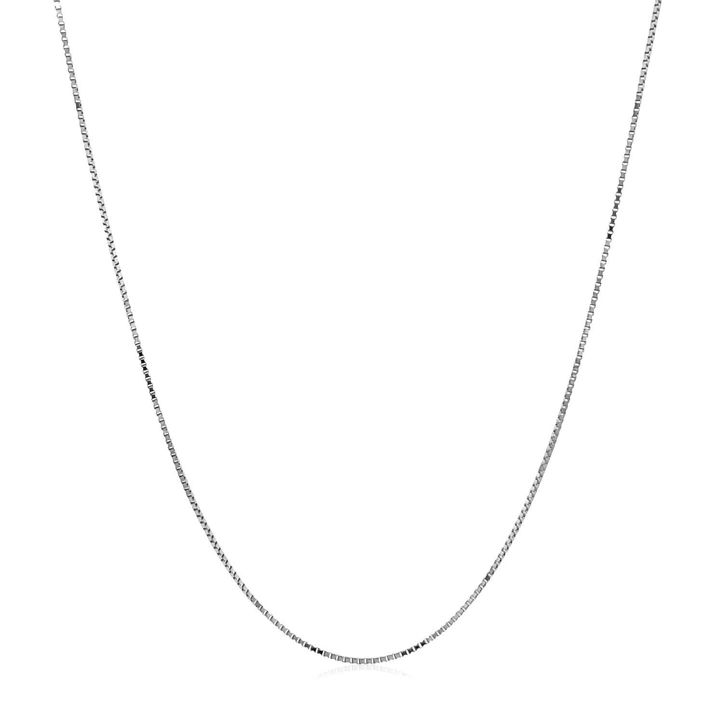 Cadena de caja doblemente extensible de oro blanco de 14k (0,6 mm)