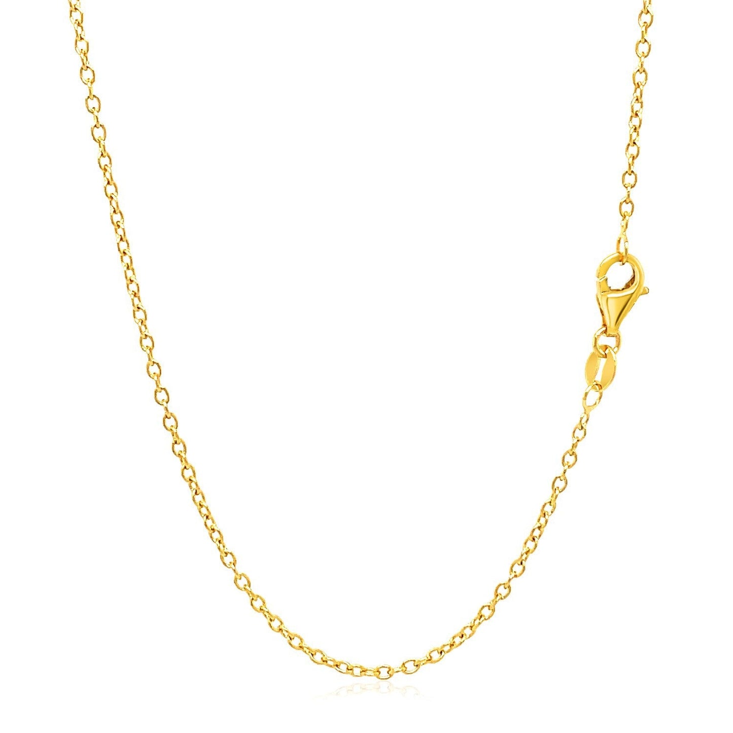 Cadena de Eslabones Redondos de Oro Amarillo de 18k, 1.5mm