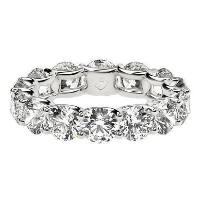 Anillo de eternidad de diamantes redondos cultivados en laboratorio de oro blanco de 14k (6 quilates peso total FG/VS2)