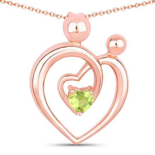 Colgante de plata de ley .925 con peridoto genuino de 0,25 quilates
