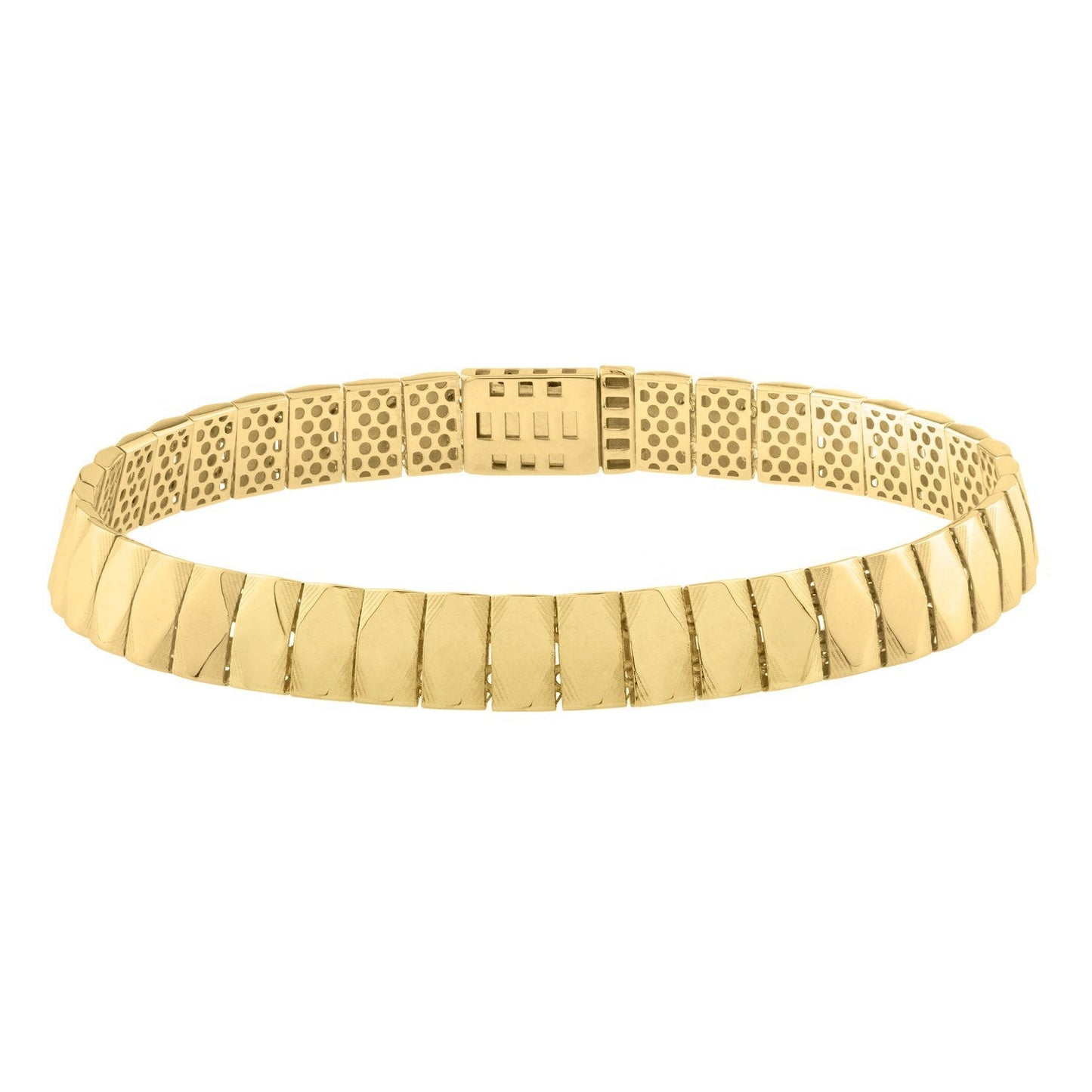 Pulsera de 14k de oro amarillo con eslabones de diamante (7.10 mm)