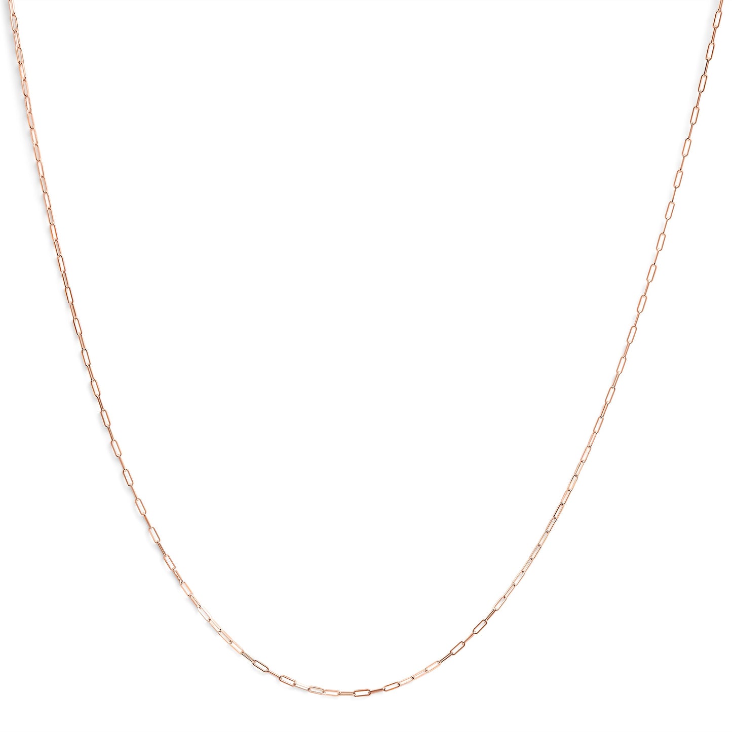 Gargantilla unisex de oro amarillo macizo de 14K, cadena de eslabones tipo clip de 1,5 mm - 18 pulgadas