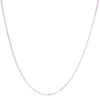 Gargantilla unisex de oro amarillo macizo de 14K, cadena de eslabones tipo clip de 1,5 mm - 18 pulgadas