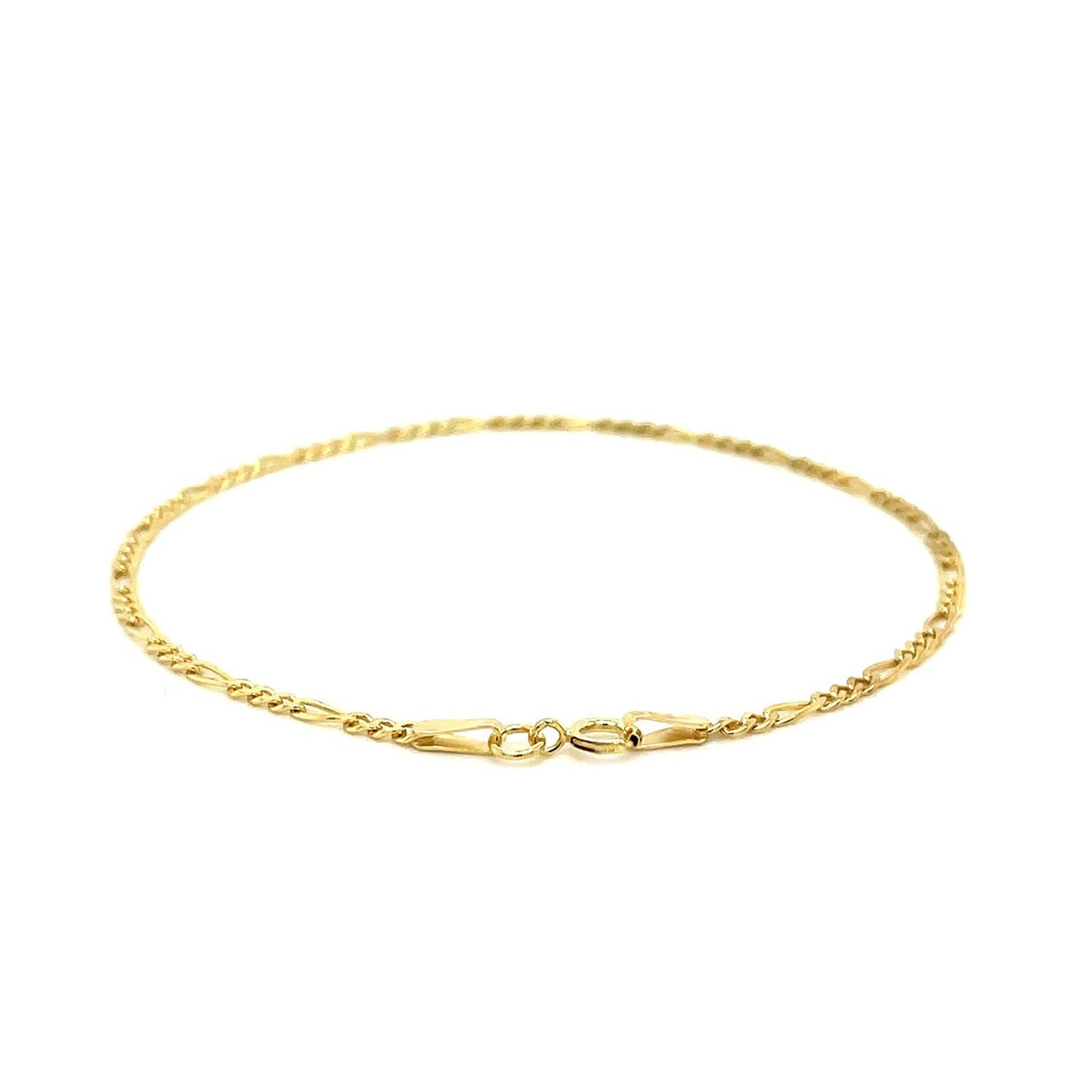 Pulsera Fígaro de oro amarillo de 14k y 1.5mm