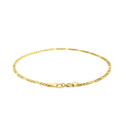 Pulsera Fígaro de oro amarillo de 14k y 1.5mm