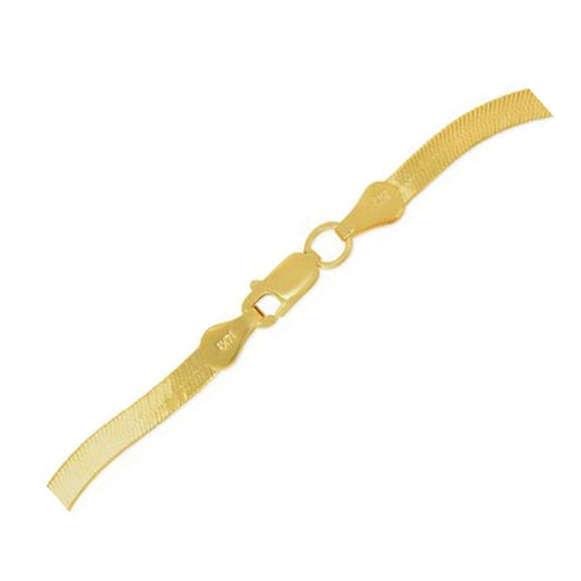 Tobillera de espiga superflexible de oro amarillo de 14k y 1,5 mm