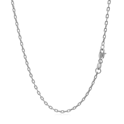 Cadena de cable doble extensible en oro blanco de 14k (1.9mm)