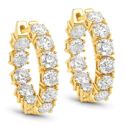 Pendientes de oro amarillo de 14 quilates con diamantes cultivados en laboratorio de 3,08 quilates