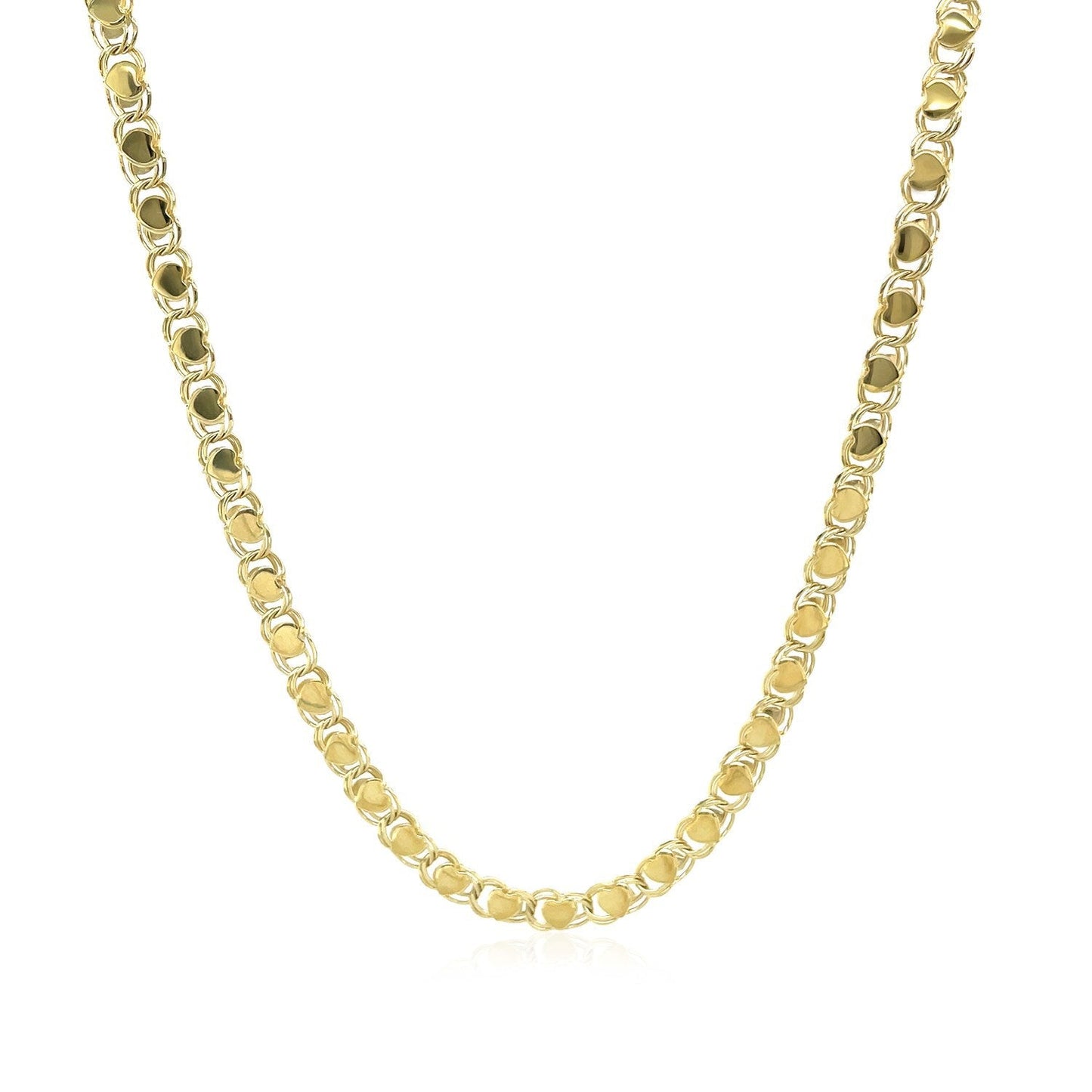Cadena Corazón de Oro Amarillo de 14k y 2.9mm