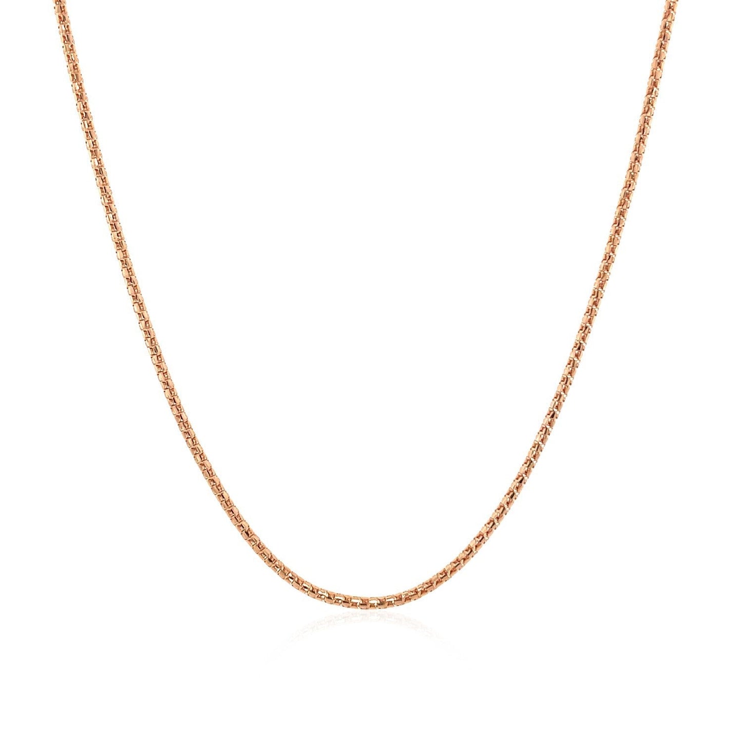 Cadena de palomitas ajustable de oro rosa de 14k y 1,3 mm