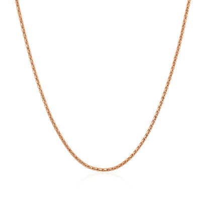 Cadena de palomitas ajustable de oro rosa de 14k y 1,3 mm