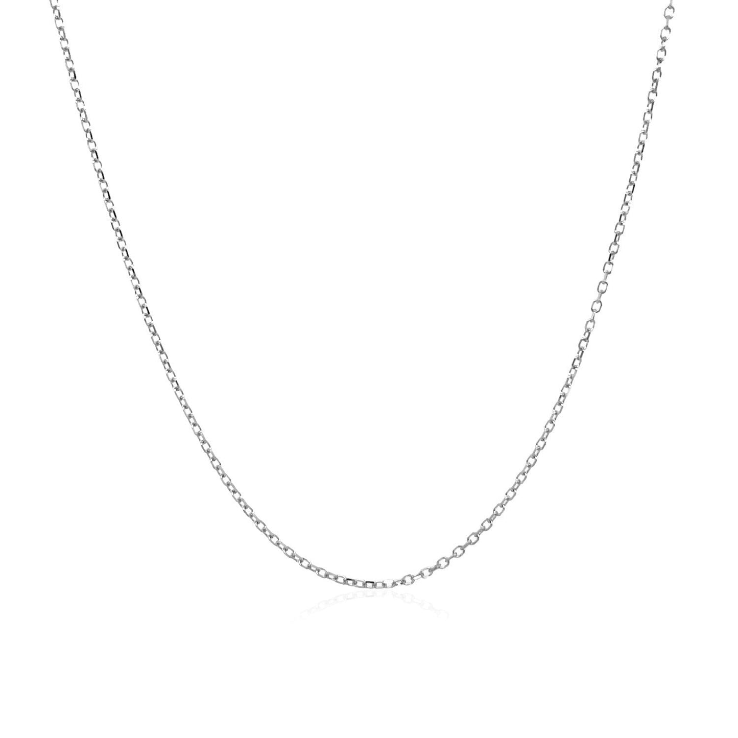 Cadena de Eslabones de Cable con Corte de Diamante de Oro Blanco de 14k 0.8mm