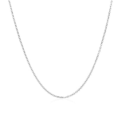 Cadena de Eslabones de Cable con Corte de Diamante de Oro Blanco de 14k 0.8mm