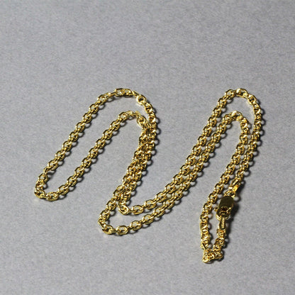 Cadena de eslabones de cable con corte de diamante de oro amarillo de 14k de 2.3 mm
