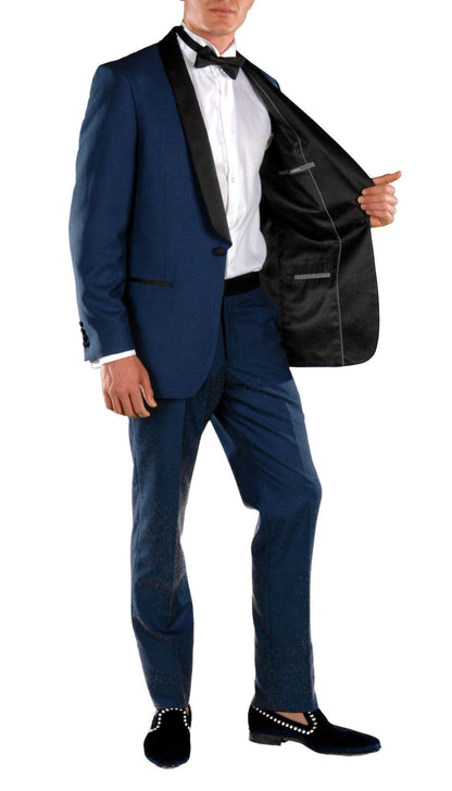 Ferrecci Men's Falls Indigo Slim Fit 2 Piece Tuxedo