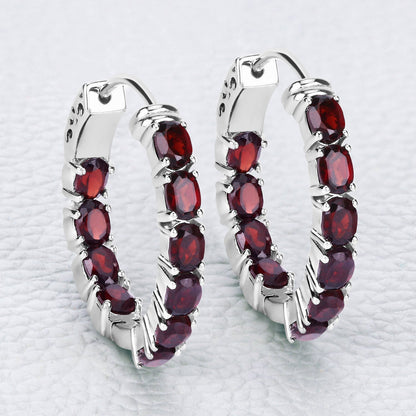 Pendientes de plata de ley .925 con granate auténtico de 4.00 quilates