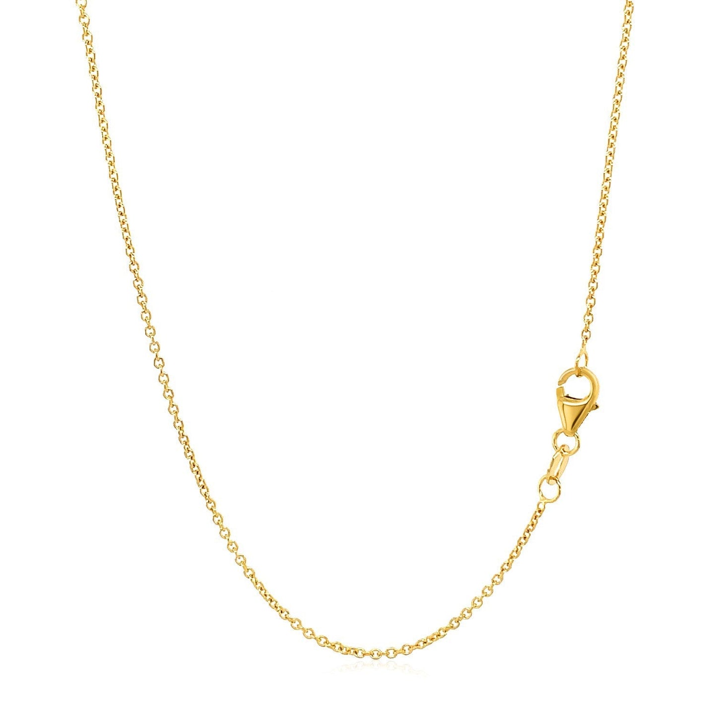 Cadena de Eslabones Redondos de Oro Amarillo de 14k de 1.2mm