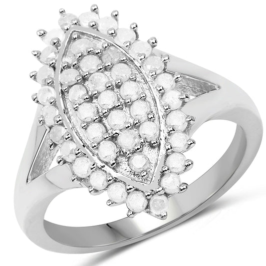 Anillo de plata de ley .925 con diamante blanco genuino de 0,62 quilates