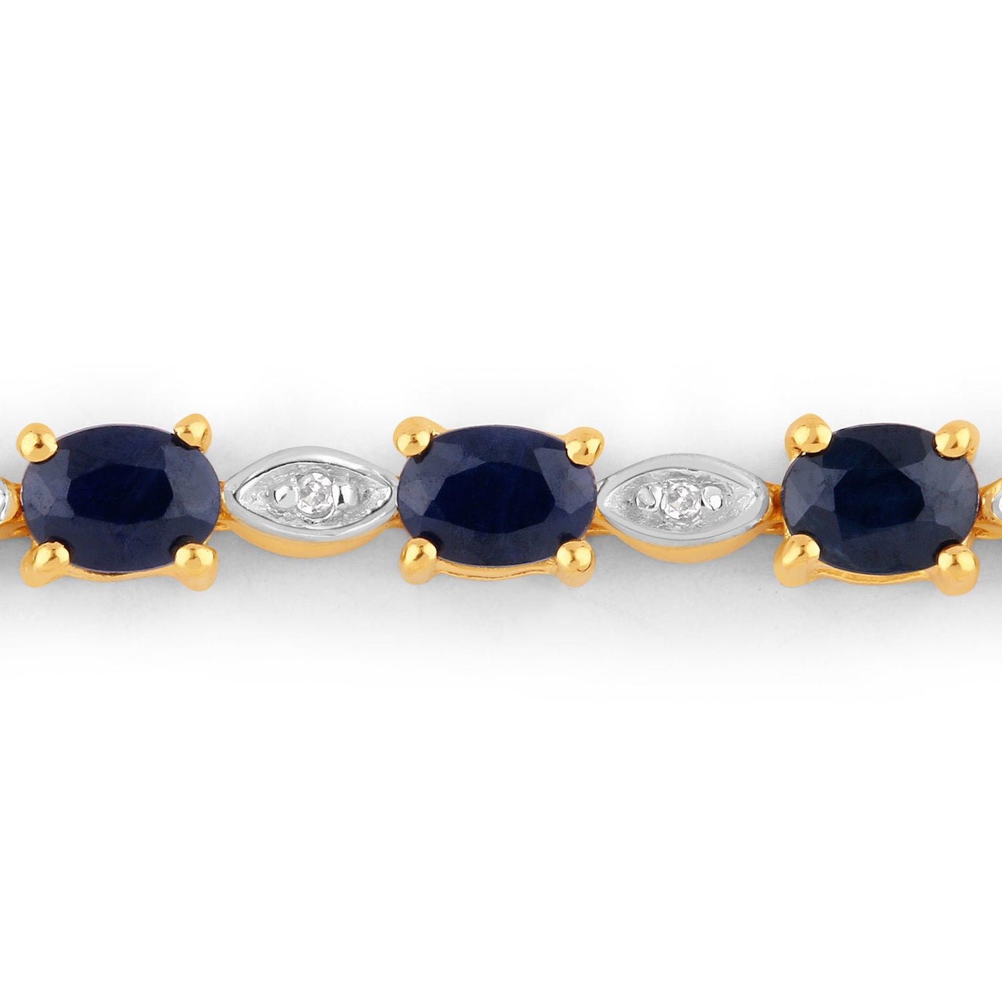 Pulsera de 1.83 quilates de zafiro azul genuino y diamantes blancos de plata esterlina .925
