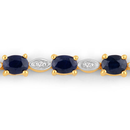 Pulsera de 1.83 quilates de zafiro azul genuino y diamantes blancos de plata esterlina .925
