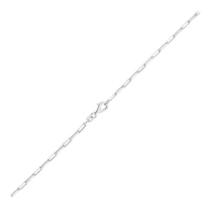 Cadena de plata esterlina con baño de rodio, diseño de clip (3.0 mm)