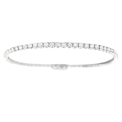 Pulsera de tenis de oro blanco de 14 K con diamantes de 3,00 ct
