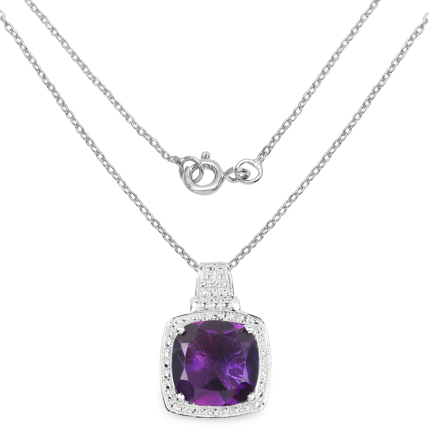 Colgante de plata de ley .925 con amatista genuina de 5.85 quilates