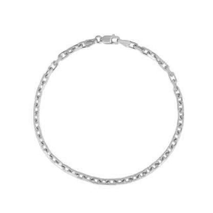 Pulsera de cadena francesa de oro blanco de 14k (2.50 mm)