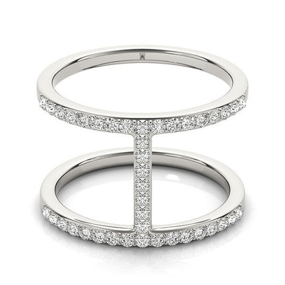 Anillo de diamantes estilo puente de doble banda de oro blanco de 14k (3/8 cttw)