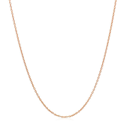 Cadena de Eslabones Ovalados Tipo Cable de Oro Rosa de 14k y 0.97mm