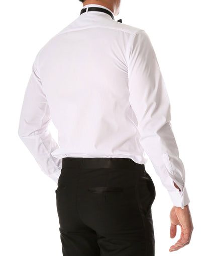 Ferrecci Men's Max White Regular Fit Wing Tip Collar Pleated Tuxedo Shirt