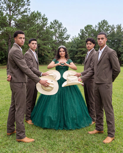 Men's Brown Western Suit 2-Piece - Cowboy Suit with Western Yoke & Pearl Snaps