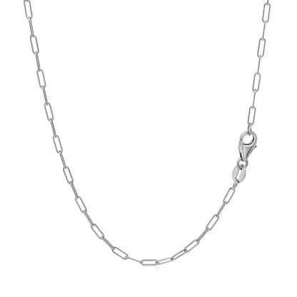 Cadena fina de oro blanco de 14K con diseño de clip (1.5mm)