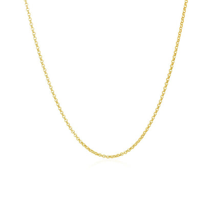 Cadena Rolo de Oro Amarillo de 14k con Corte de Diamante de 1.1mm