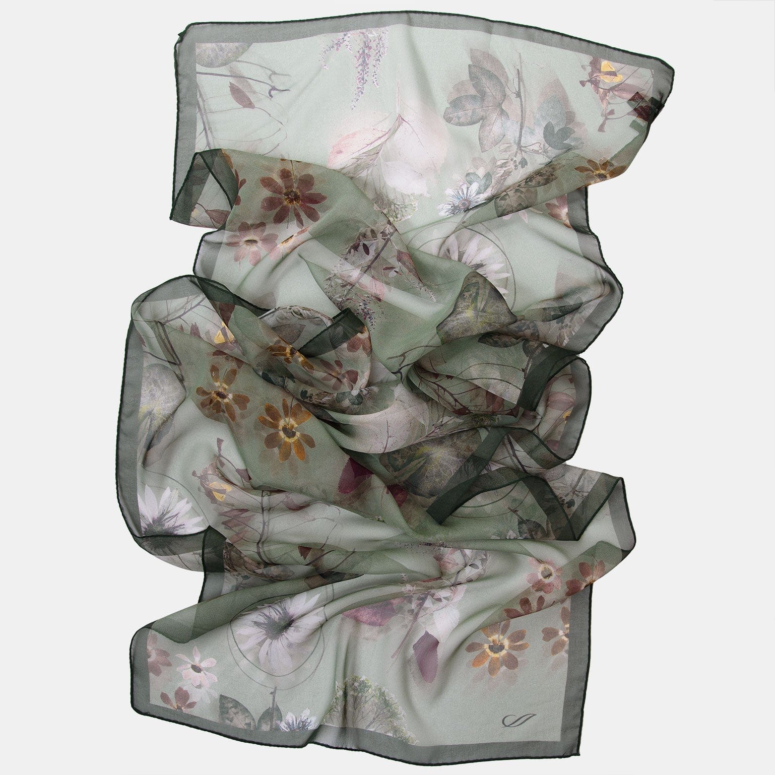 Botanica - Long Silk Scarf - Green - My Men's Shop