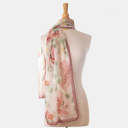 Monique - Long Silk Scarf - Antique Rose