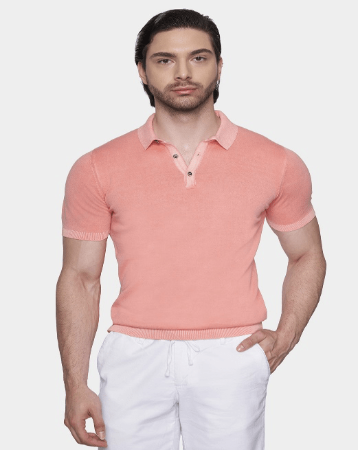 The Mercerized Cotton Polo (Salmon Orange)