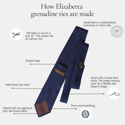 Cavour - Dark Navy Silk Grenadine Tie