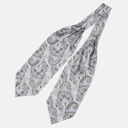 Bugatti - Silk Ascot Cravat Tie - Grey - My Men's Shop