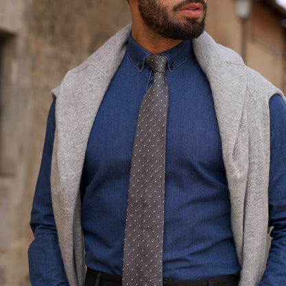 Mattei - Silk Grenadine Tie - Grey
