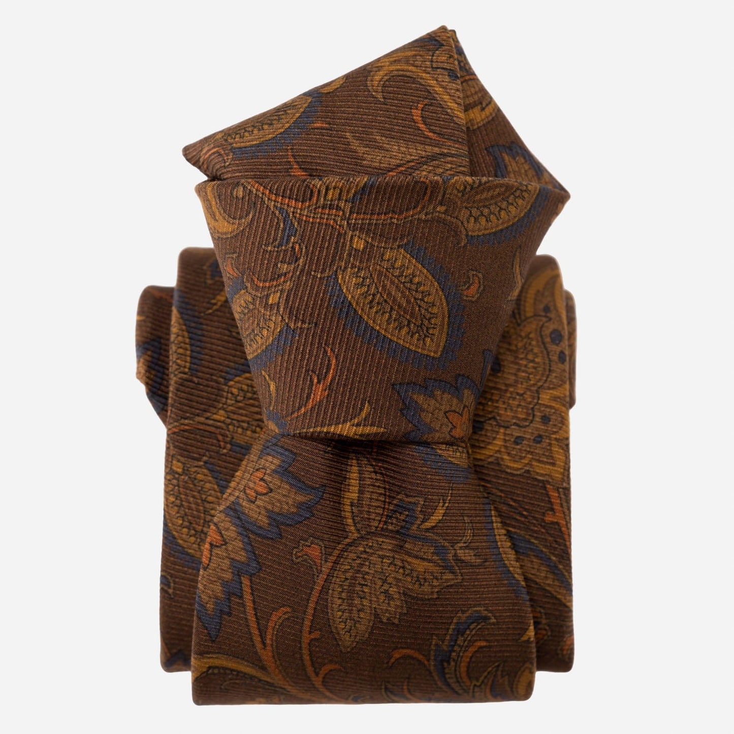 Borromeo - Printed Madder Silk Tie - Pecan Brown - My Men's Shop