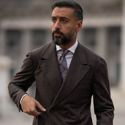 Cortina - Silk Jacquard Tie - Copper - My Men's Shop