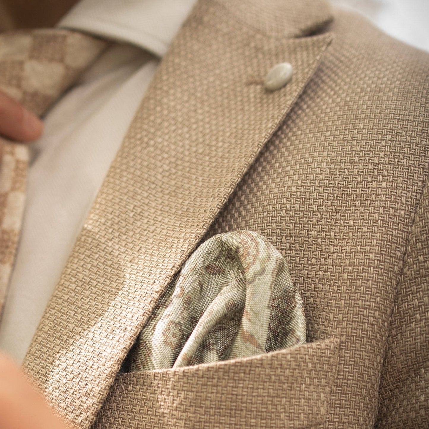 Pascal - Double Sided Silk Pocket Square - Sage Green