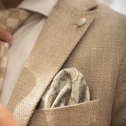 Pascal - Double Sided Silk Pocket Square - Sage Green