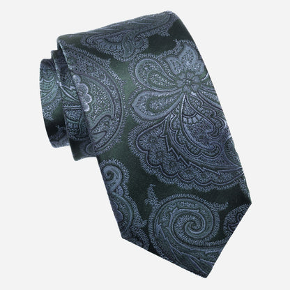 Cortina - Silk Jacquard Tie - Bottle Green - My Men's Shop