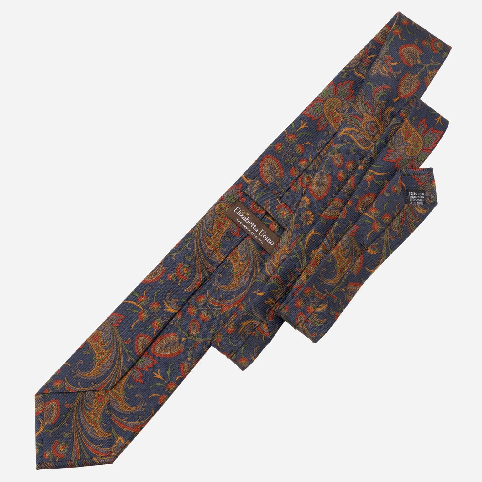 Borromeo - Printed Madder Silk Tie - Navy - My Men's Shop
